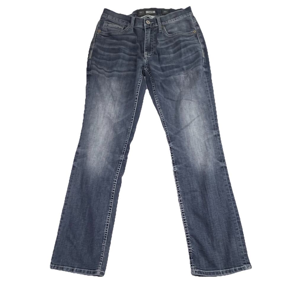 BKE Jake Straight Leg Jeans Mens Size 30S Blue Denim Stretch Western Cowboy Y2K